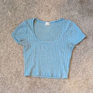 Blue Checkered Women's Top